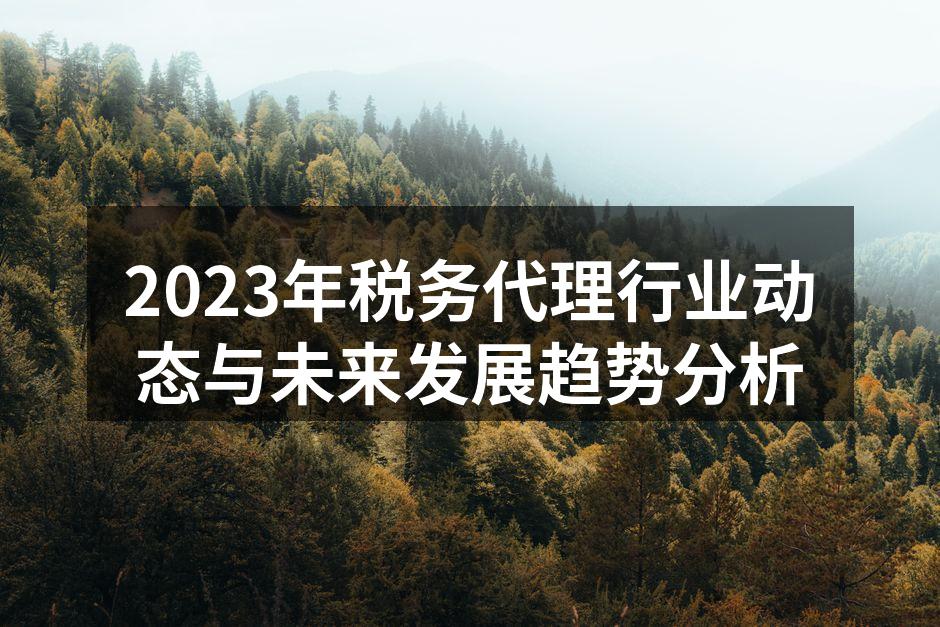 2023年税务代理行业动态与未来发展趋势分析