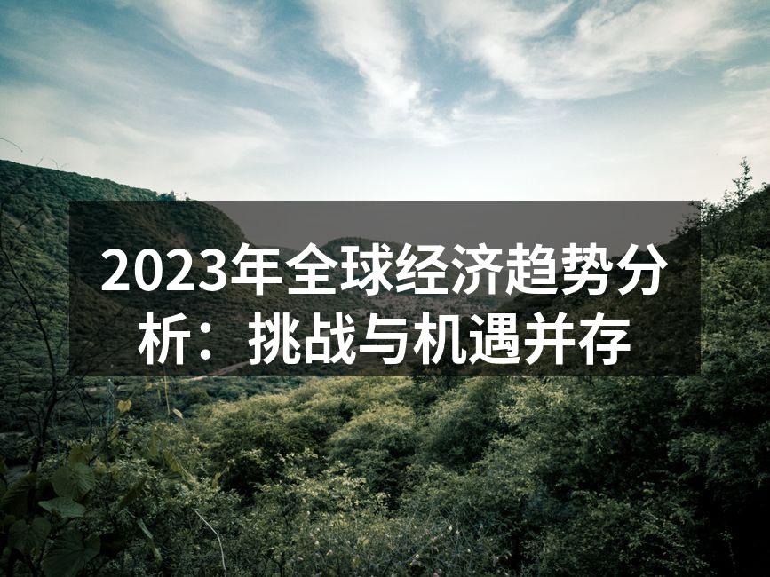 2023年全球经济趋势分析：挑战与机遇并存